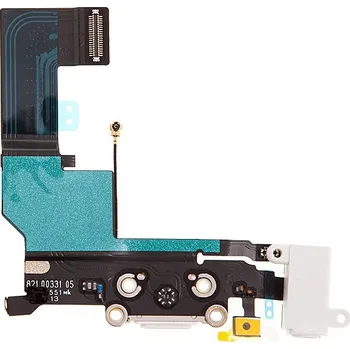 Napájecí a datový konektor s flex + audio jack konektor + mikrofon pro Apple iPhone SE - bílý - kvalita A+
