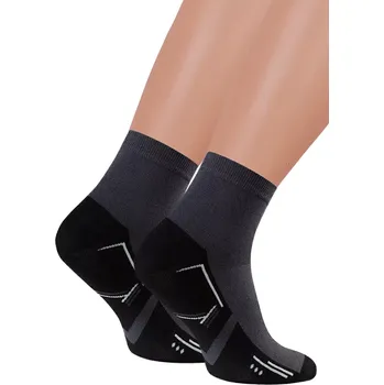 Pánské ponožky Pánské kotníkové ponožky 054/320 Steven Barva/Velikost: grafit (šedá) / 44/46