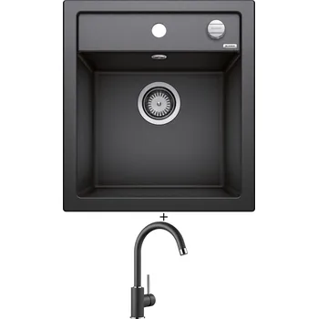 Granitový dřez Granitový dřez SET Blanco DALAGO 45 antracit s excentrem 517156 + Blanco MIDA antracit 519415
