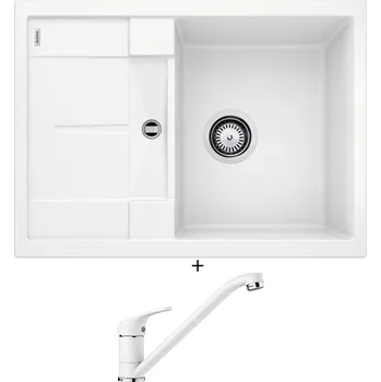 Kuchyňský dřez Granitový dřez SET Blanco METRA 45 S Compact bílá 519565 + Blanco DARAS bílá 517724