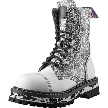 Pánská zimní obuv boty kožené unisex - 10 dírkové - STEADY´S - STE/10/D_WHITE ROSE - 36