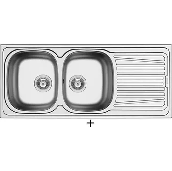 Nerezový dřez Nerezový dřez SET Pyramis SPARTA 116X50 2B 1D nerez + Pyramis SILVIO chrom