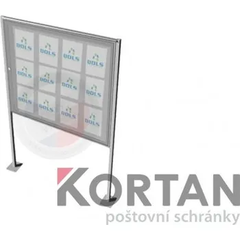 Vitrína exteriérová DOLS 1000x950 mm + stříška a stojiny - lakovaná RAL 9016 - dopravní bílá
