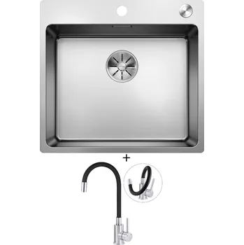 Nerezový dřez Nerezový dřez SET Blanco ANDANO 500-IF/A nerez hedvábný lesk s excentrem PushControl 525245 + Deante NEO LUNO BOC B720 nerez