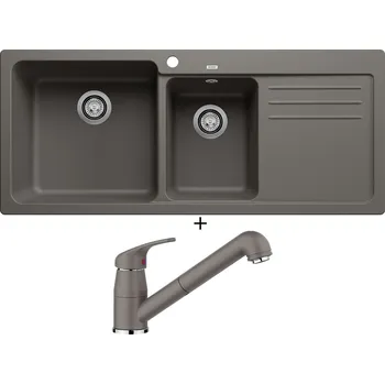 Granitový dřez Granitový dřez SET Blanco NAYA 8 S šedá vulkán 527314 + Blanco DARAS-S šedá vulkán 526936