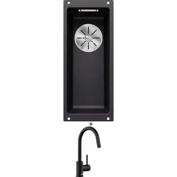 Dřez pod desku SET Blanco SUBLINE 160-U černá 525981 + Blanco MIDA-S černá matná 526653