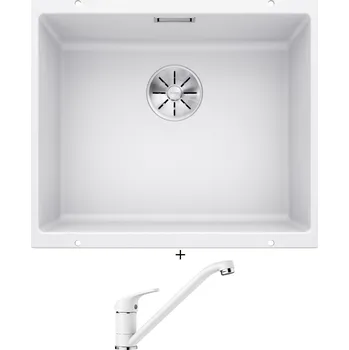 Granitový dřez Dřez pod desku SET Blanco SUBLINE 500 U bílá 523436 + Blanco DARAS bílá 517724