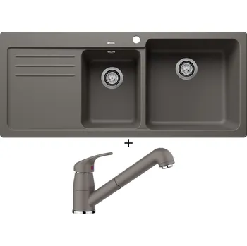 Granitový dřez Granitový dřez SET Blanco NAYA 8 S šedá vulkán 527315 + Blanco DARAS-S šedá vulkán 526936