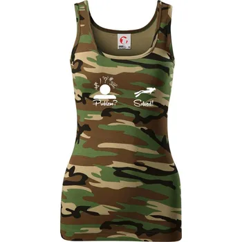 Dámské tričko Problem solved - potápění - Dámské Maskáčové tílko - S ( Hnědý maskáč )