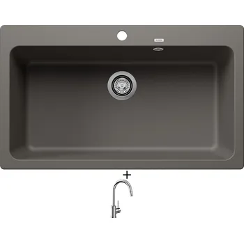 Granitový dřez Granitový dřez SET Blanco NAYA XL 9 šedá vulkán 527316 + Blanco MIDA-S chrom 521454