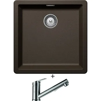 Granitový dřez Dřez pod desku SET Schock GREENWICH N-100 U Bronze + Schock EVINAS 577120 nerez