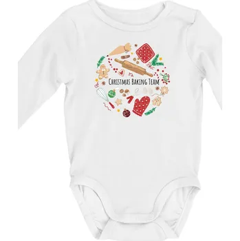 Christmas Baking Team - Body kojenecké s dlouhým rukávem - Dlouhý r. do 3 měs ( Bílá )