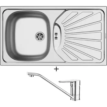 Nerezový dřez Nerezový dřez SET Pyramis ET 78 1 1/2 MARGARITA nerez + Deante CORIO BFC 060M chrom