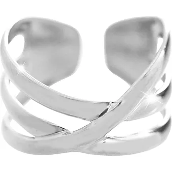 Prsten JSB bijoux s.r.o. Ocelový prsten čáry cik cak bez krystalů