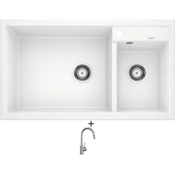 Granitový dřez Granitový dřez SET Blanco METRA 9 bílý 513269 + Blanco MIDA-S chrom 521454