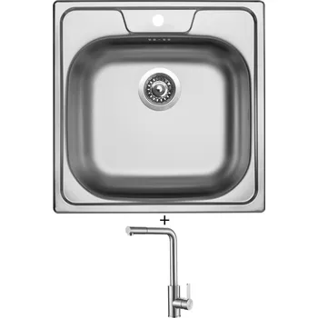 Nerezový dřez Nerezový dřez SET Sinks CLASSIC 480 V nerez matný + Laveo BONA BAB 269D nerez