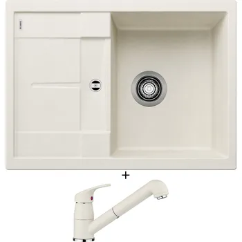 Kuchyňský dřez Granitový dřez SET Blanco METRA 45 S Compact bílá soft 527103 + Blanco DARAS-S bílá soft 526937