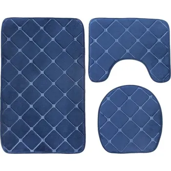 Koupelnová předložka Luxusní sada koupelnových koberců - Námořnická modř-3ks