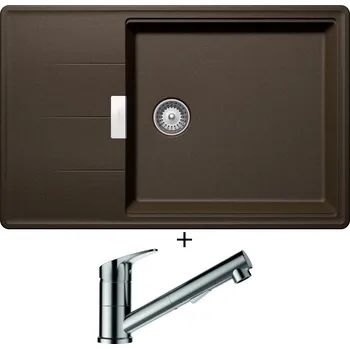 Granitový dřez Granitový dřez SET Schock TIA D-100LS Bronze + Schock EVINAS 577120 nerez