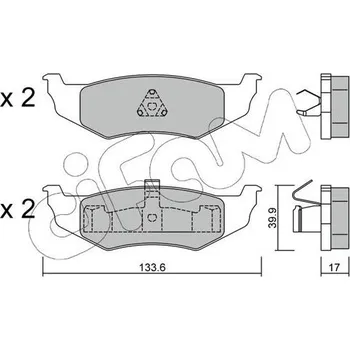 Brzdová destička Sada brzdových destiček, kotoučová brzda CIFAM 822-522-0