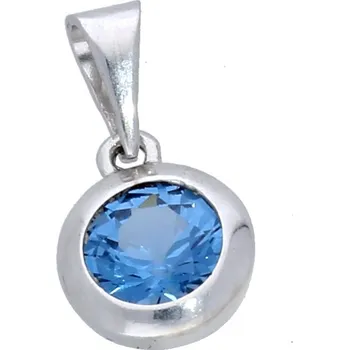 Přívěsek Goldstore Stříbrný přívěs s kulatým modrým zirkonem Varianta: stříbrný přívěs