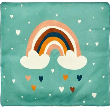 Dekorativní polštářek Ostaria Dětský povlak na polštář duha zelený