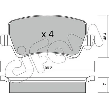 Brzdová destička Sada brzdových destiček, kotoučová brzda CIFAM 822-676-0