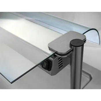 Lednice G.Gastro Jednostranná skleněná ochrana proti kýchání s prostorem pro vestavěné pulty - 0,8 m