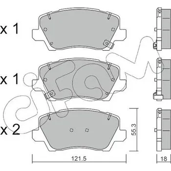 Auto-moto Sada brzdových destiček, kotoučová brzda CIFAM 822-1165-0
