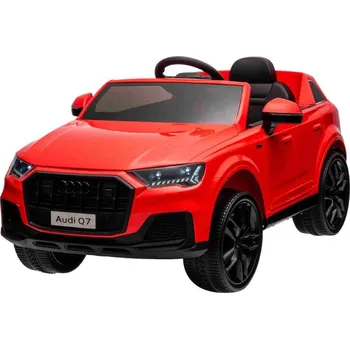 Dětské vozidlo Beneo Elektrické autíčko Audi Q7 červené, Jednomístné, Nezávislé odpružení, 12V baterie, Dálkové ovládání, 2 x 35W motor, LED Světla, USB/AUX Vstup na MP3 přehrávači, Licencované