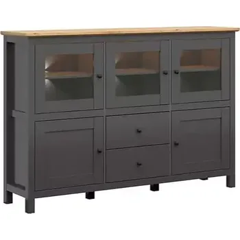 Obývací stěna Hesen vitrína KOM3W2D2S/13/19, grafit/dub artisan - doprava zdarma - SLEVA 3% s kodem radost25