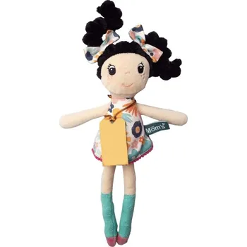 Panenka Hencz Toys Měkká hadrová panenka ZUZKA s černými vlásky