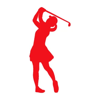 Polep vozidla SAMOLEPKA Golfistka 012 levá (10 - červená) NA AUTO, NÁLEPKA, FÓLIE, POLEP, TUNING, VLASTNÍ TEXT, TISK, AUTOSAMOLEPKY.cz, POLEPY, OBRÁZEK, LOGO, SAMOLEPKY