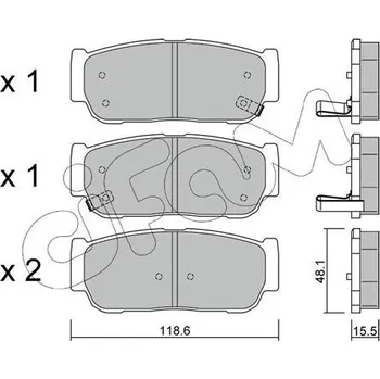 Auto-moto Sada brzdových destiček, kotoučová brzda CIFAM 822-727-0