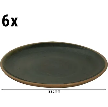 Talíř G.Gastro (6 Kusů) WISTERIA - Talíř mělký - Ø 22 cm - zelený/béžový