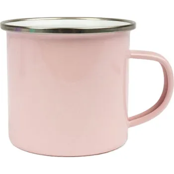 Stolování Kovový hrnek "Plecháček" 360 ml ORCA Coating - světle růžový sublimace termotransfer