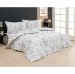 Povlečení Matějovský ISABELLE, fialové luční kvítí na bílé, bavlna hladká digitál, 140x200cm + 70x90cm