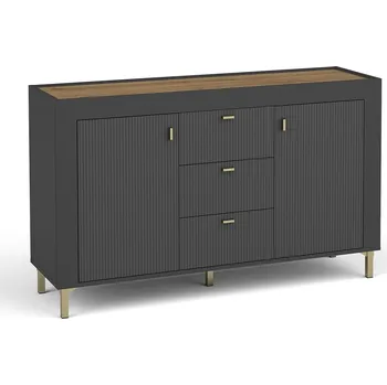 Komoda Nábytek PEGAS s.r.o. Komoda MOSSA MO6, Dub Whisky/Černý mat