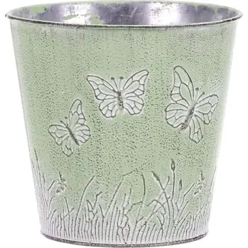 Obal na květináč Obal na květiny, kovový, barva zelená AB2129-GRN - SLEVA 3% s kodem radost25