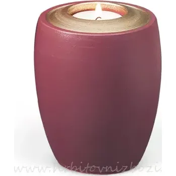 Smuteční dekorace Urna malá bordová se zlatým dekorem