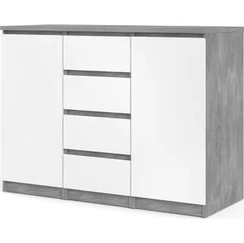 Komoda Komoda Simplicity 236 beton/bílý lesk