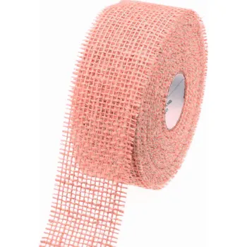 Stuha Jutová stuha 5cm x 1m - růžová - pastelová