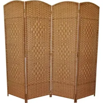 Paraván Paravan provázkový čtyřdílný - světle hnědý - SLEVA 3% s kodem radost25