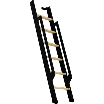Schodiště Žebřík Minka Strong smrk Černá 6 příček elegantní schody do podkroví s unikátním systémem složení