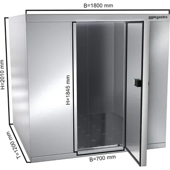 Vinotéka G.Gastro Nerezový chladicí box - 1,8 x 1,2 m - výška: 2,01 m - 3,15 m³