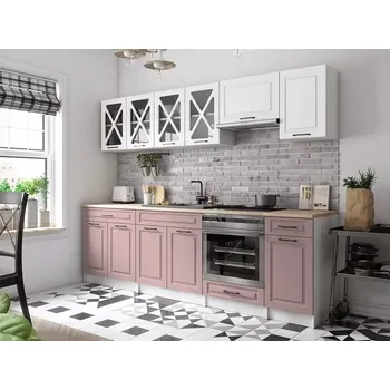 Kuchyňská linka Kuchyňská linka Gréta 260 bílá/růžová MAT - doprava zdarma - SLEVA 3% s kodem radost25