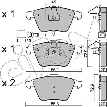 Brzdová destička Sada brzdových destiček, kotoučová brzda CIFAM 822-549-4