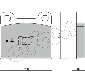 Brzdová destička Sada brzdových destiček, kotoučová brzda CIFAM 822-010-0
