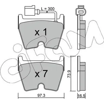 Brzdová destička Sada brzdových destiček, kotoučová brzda CIFAM 822-1043-1