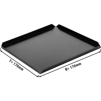 G.Gastro (5 Kusů) Cukrářský & Prezentační podnos - z hliníku - 170 x 170 x 10 mm černý
